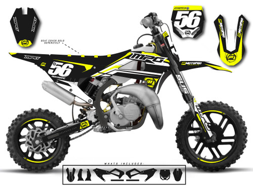 MotoPro Graphics Cobra Dirt Bike YELLOW HEET Series Graphics Set