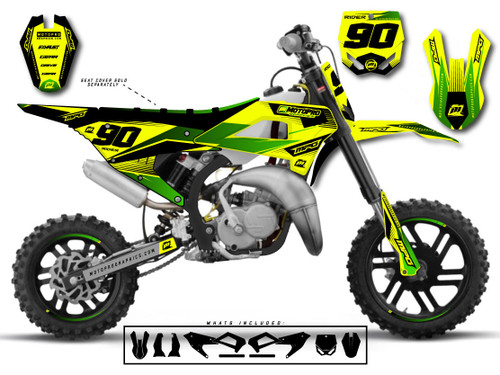 MotoPro Graphics Cobra Dirt Bike INTENSO GREEN Graphics Set