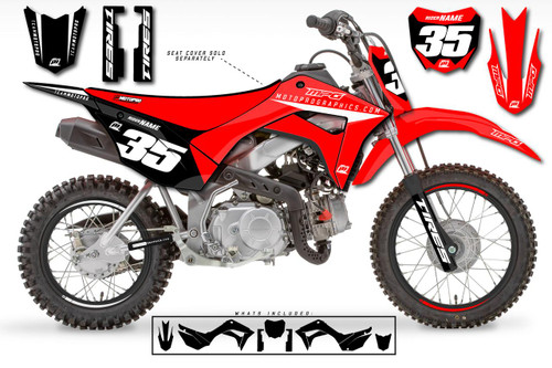 MotoPro Graphics Custom Honda CRF110 Pit Bike GENESIS BLACK Series Graphics - FREE SHIPPING