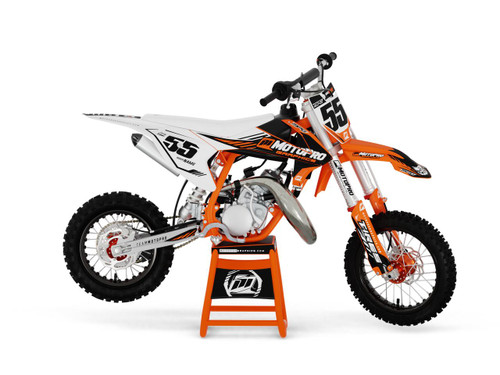 MotoPro Graphics Custom KTM 50 SX / Mini Dirt Bike MATRIX ORANGE WHITE Series Graphics Set - FREE SHIPPING