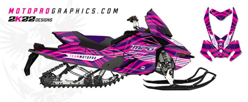 MotoPro Graphics Ski-Doo MXZ E-TEC Snowmobile Full Sled Graphics Wrap - NUGAT PINK Series