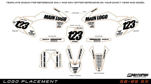 MotoPro Graphics Custom KTM 65 SX Dirt Bike BLITZ ORANGE Series Graphics Set - FREE SHIPPING