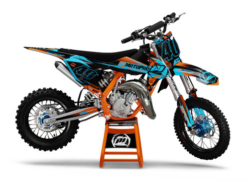MotoPro Graphics Custom KTM 65 SX Dirt Bike QUICK BLUE Series Graphics Set - FREE SHIPPING