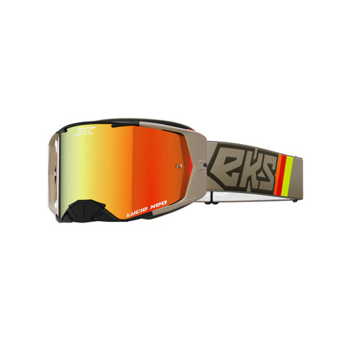 EKS Brand Lucid Goggle Black And Tan - Red Mirror Lens 
