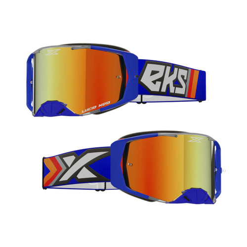 EKS Brand Lucid Goggle True Blue - Red Mirror Lens 