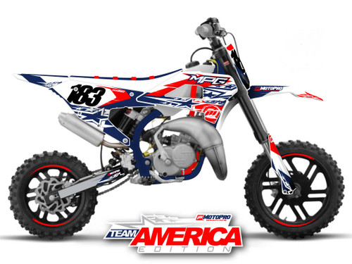 MotoPro Graphics Custom Cobra Dirt Bike Team America White Graphics Set 