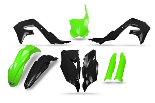 UFO 19-23 KX450f/21-23 KX250f Full plastics kit - Green/Black 