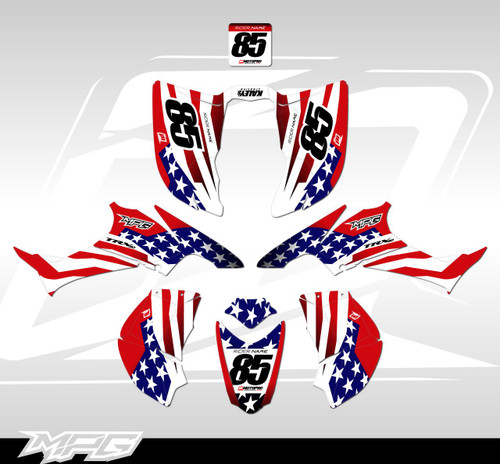 MotoPro Graphics Custom Honda TRX 90 Graphics USA Series Graphics Kit 