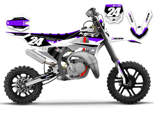 MotoPro Graphics Custom Cobra Dirt Bike SE 1  White/black/purple Graphics Set 