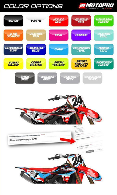 MotoPro Graphics Custom Cobra Dirt Bike Graphics - Specter Series - White/Red/Black 