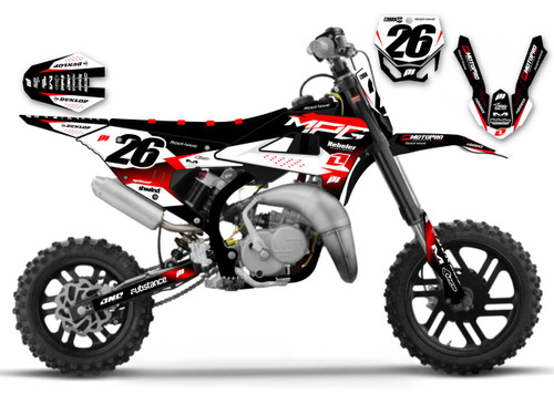 MotoPro Graphics Custom Cobra Dirt Bike Graphics - Specter Series - White/Red/Black 