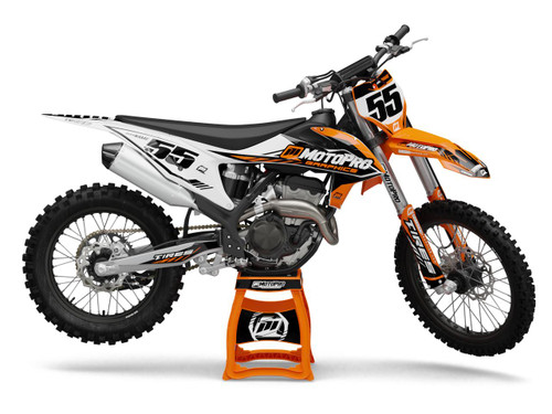 MotoPro Graphics KTM Dirt Bike Matrix Series Orange White Graphics