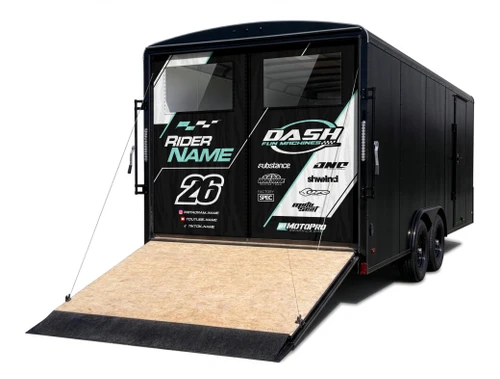 MotoPro Graphics Enclosed Trailer Zip-Up Doors Apex Series Black/Teal 