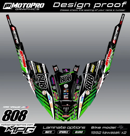 MotoPro Graphics Kawasaki X2 Race Series Custom Graphics Kit 