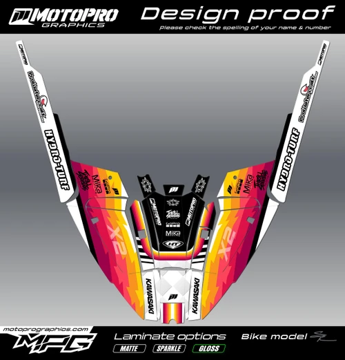 MotoPro Graphics Kawasaki X2 Desert Custom Graphics Kit 