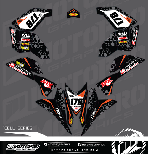 MotoPro Graphics KTM XC450 Quad ATV Full Graphics Set - CELL