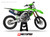 MotoPro Graphics Custom Kawasaki Dirt Bike Five19 Series Graphics - Green/Black/White 