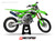 MotoPro Graphics Custom Kawasaki Dirt Bike FE25 Series Graphics - Green/White/Black 