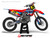MotoPro Graphics Custom Honda Dirt Bike 1Sixty9 Series Red Navy Cyan White Graphics  