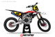 MotoPro Graphics Custom Yamaha Dirt Bike Five19 Series Graphics - White/Black/Red 
