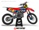 MotoPro Graphics Custom Honda Dirt Bike 1Sixty9 Series Red Navy Cyan White Graphics  