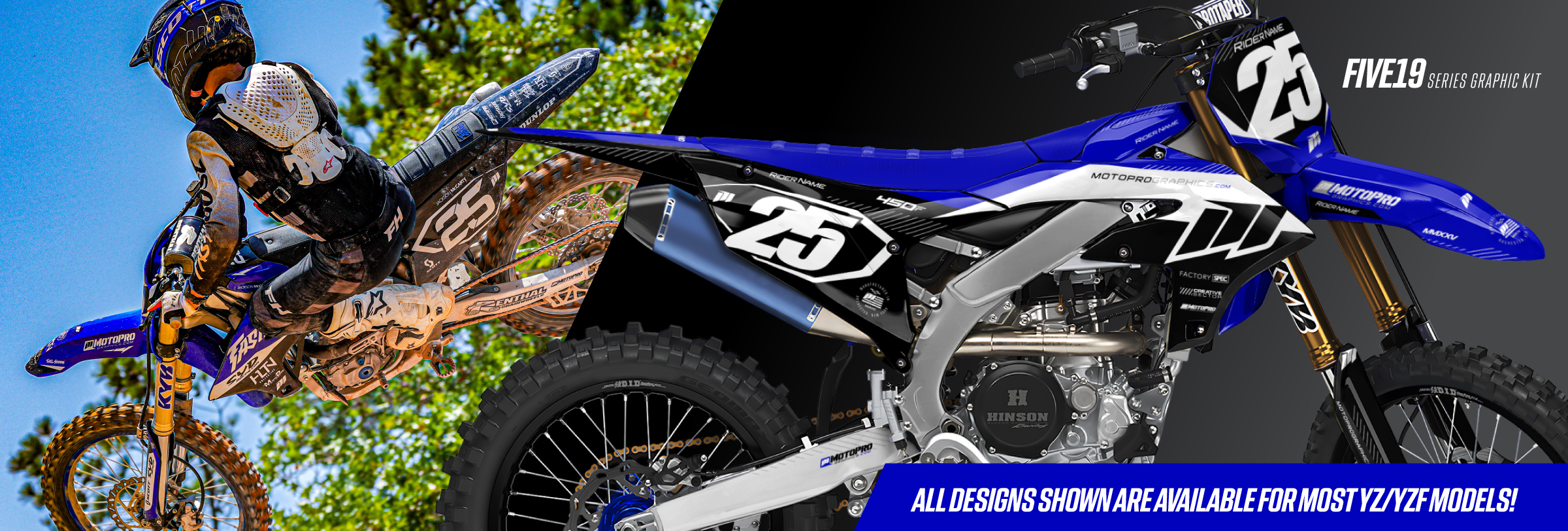 Custom Yamaha YZ YZF Motocross Graphic Kits.