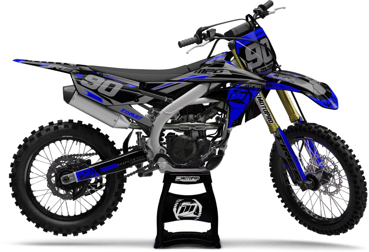 Custom Yamaha Dirt Bike Heet Blue Graphics - FREE SHIPPING - MotoPro  Graphics