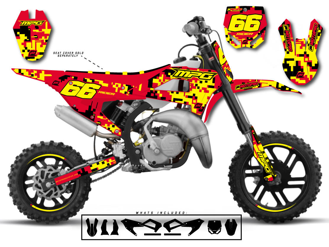 Custom Cobra Dirt Bike PIXMIX RED Graphics Set