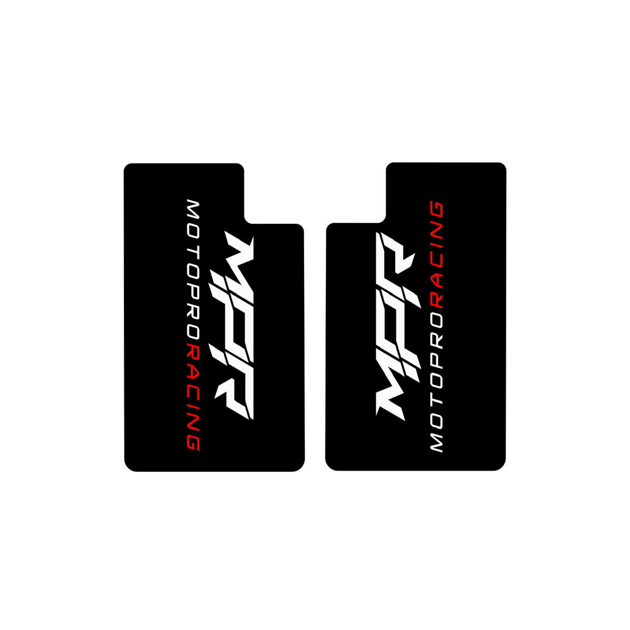 Large bike Motopro racing Fork guard black pair MotoPro Graphics