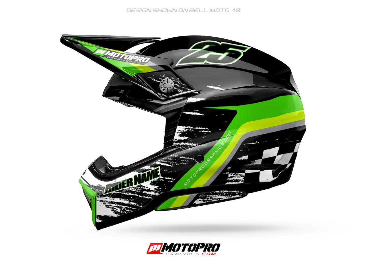 Custom Helmet Wrap D3 Motopro Graphics - Main Image