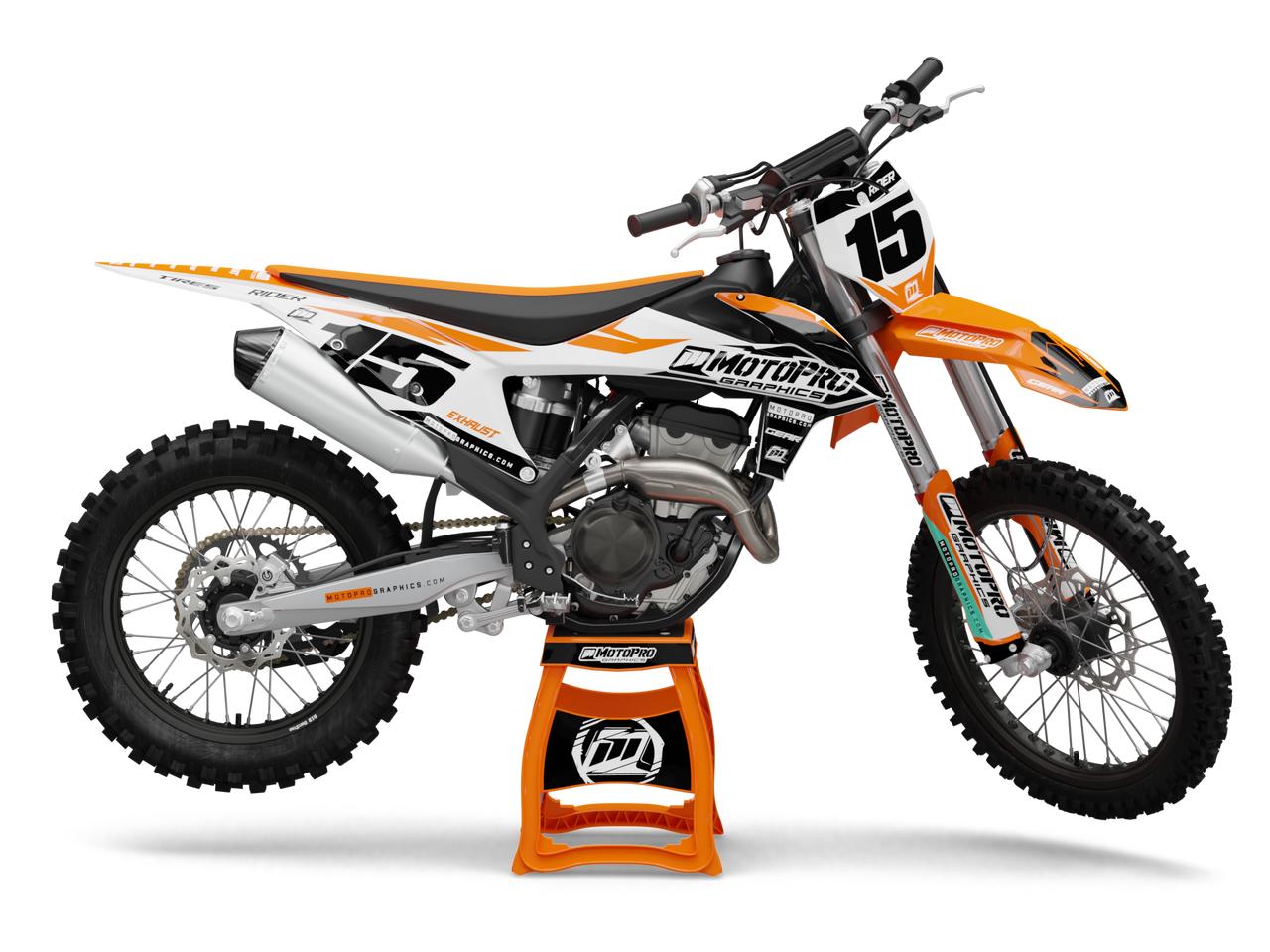 Custom KTM Dirt Bike Factory Series Black Graphics Set