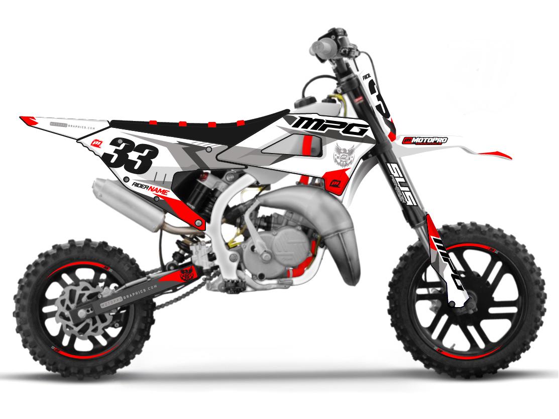 Custom Honda Dirt Bike Striker Series Red White Black Graphics - MotoPro  Graphics