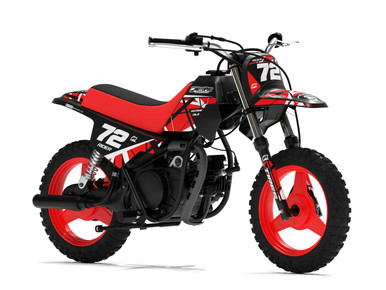 Yamaha PW50 Eruption Red Graphics Kit | Motopro Graphics