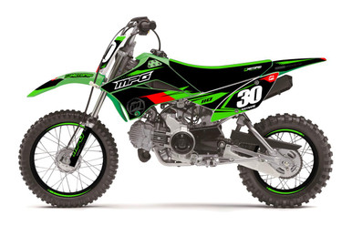 Custom Kawasaki KLX110 Pit Bike FORCE Black Series Graphics - FREE Custom Kawasaki KLX110 Pit Bike FORCE Black Series Graphics - FREE