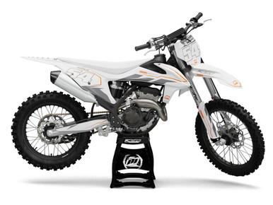 Custom 50sx-450sxf Dirt Bike ZAP WHITE Series Graphics Set