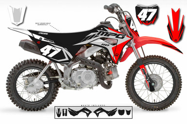 Custom Honda CRF110 Pit Bike STRIKER RED GREY BLACK Series