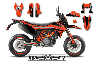 Csキッド　プロモ　素体 Custom 690 SMC R Motorcycle KINK ORANGE Graphics - FREE SHIPPING