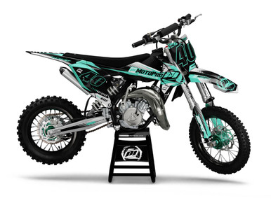 Custom 65 SX Dirt Bike QUICK AQUA Series Graphics Set - FREE