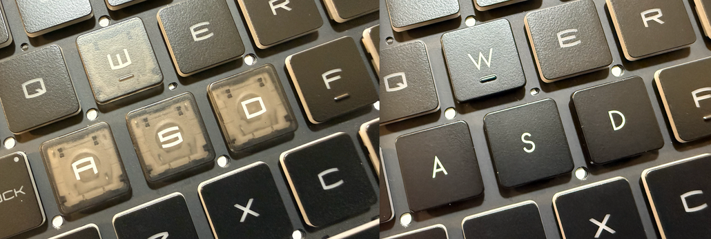Fixing the MSI Katana Keyboard: Replacing Clear / Translucent WASD Keys (A15, A17, GF Series)