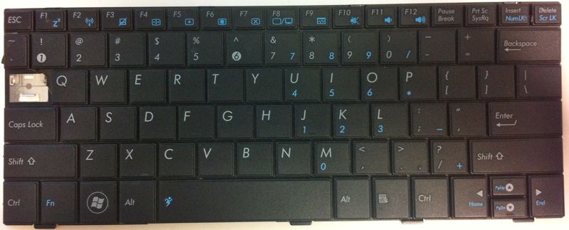 ASUS EEE PC 1001PXD - Black Keyboard Layout