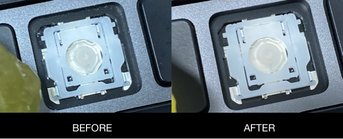 before and after using cleaning gel to clean keyboard before and after using cleaning gel to clean keyboard