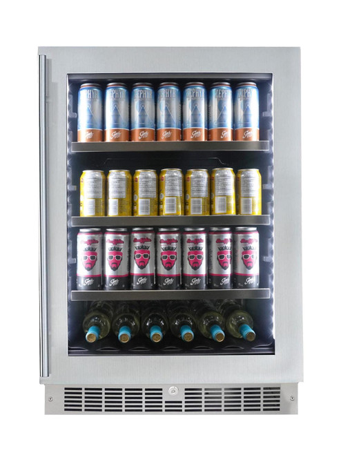 Danby Silhouette Pro 24" 6 Wine Bottle/126 Can Beverage Center with LED Lights (SPRBC056D1SS)