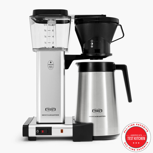 Moccamaster KBT Thermal Carafe 10-Cup Coffee Maker in Polished Silver with Manual Adjust Drip-Stop, 40 Ounce, 1.25L (79112)