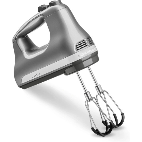 KitchenAid 6-Speed Ultra Power Hand Mixer with Flex Edge Beaters in Contour Silver (KHM6118CU)