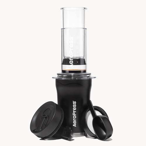 AeroPress Coffee Maker Go Plus, 3-in-1 Brewing with 16 oz Stainless Steel Travel Tumbler