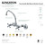 Kingston Brass Kingston Double-Handle Wall-Mount Bridge Kitchen Faucet, Polished Chrome (KS214C)