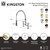 Kingston Brass Gourmetier Heritage Double-Handle Deck-Mount Pre-Rinse Bridge Kitchen Faucet, Brushed Nickel (GS1278AX)