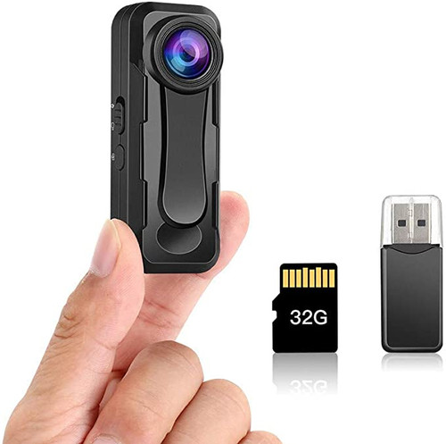 rue 1080P Small Body Camera, Personal Pocket Video Camera with Audio Loop Recording Time Stamps