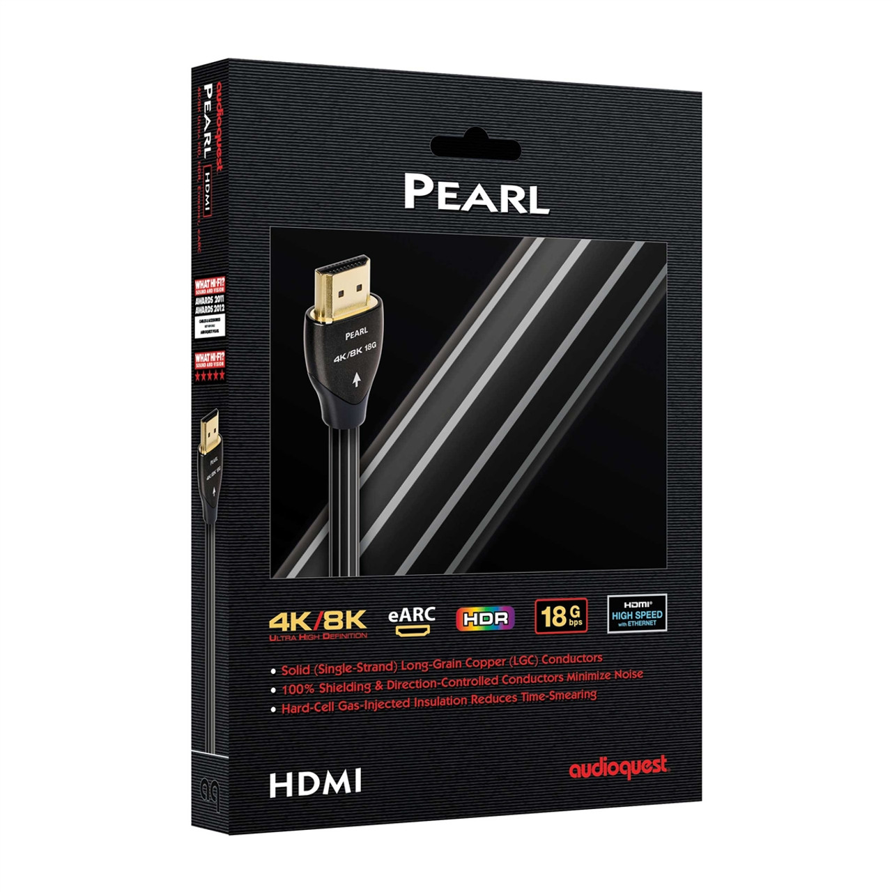 AUDIOQUEST HDM48PEA300 Pearl 48 3m HDMI High Speed Cable with Ethernet  Connection - Black/White