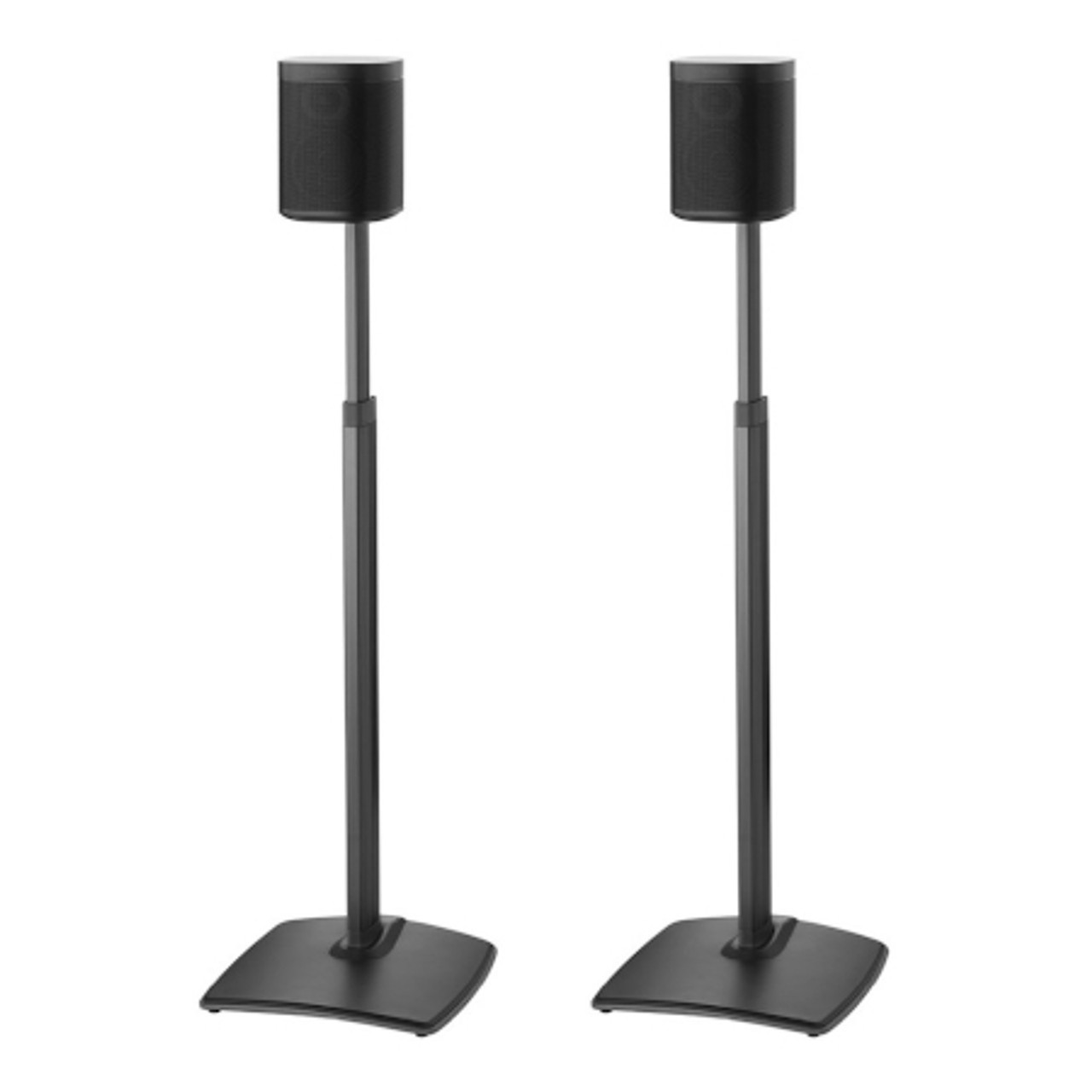 SANUS WSSA2B1 Adjustable Height Wireless Speaker Stand designed for Sonos  One, Sonos One SL, Play:1, and Play:3 - Black (Pair)